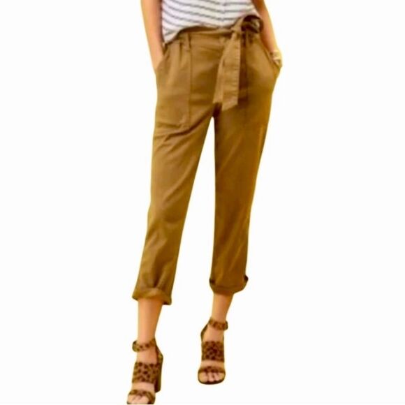 CAbi Discovery Paper Bag Cropped Pants in Golden Tan Women’s 4 - Picture 1 of 9